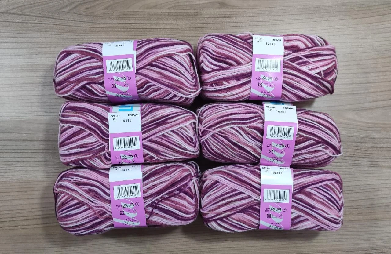 Ovillos lana degradado rosa